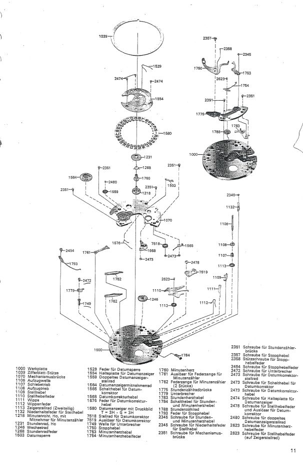 A German Service Manual for the Omega 1040 movement