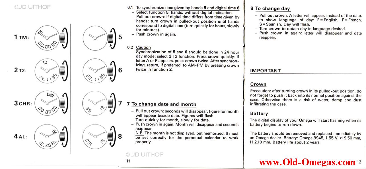 Omega watch instruction manual